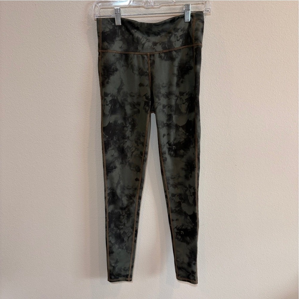 Athleta Marble Tie Dye High Rise Leggings Womens Small Green Yoga Gym activewear